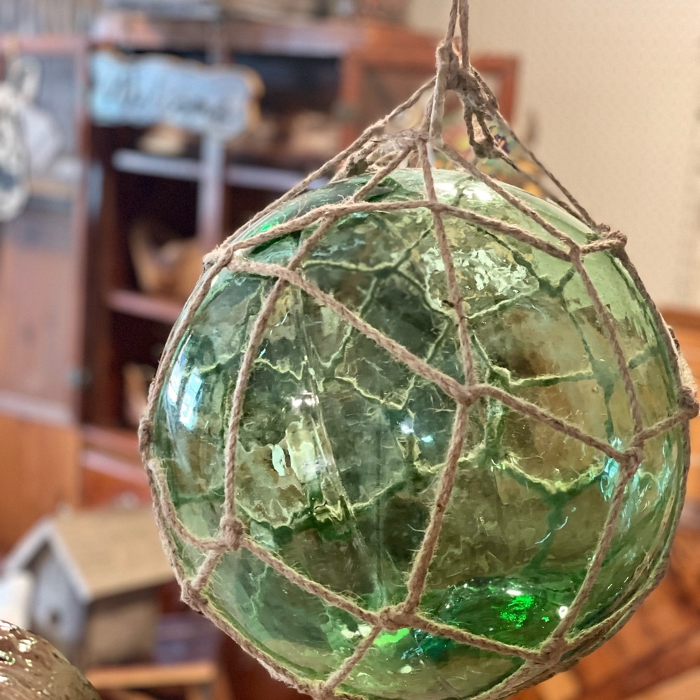 These are “Genuine Japanese Buoys” 12” beautiful greens, with net.price is firm